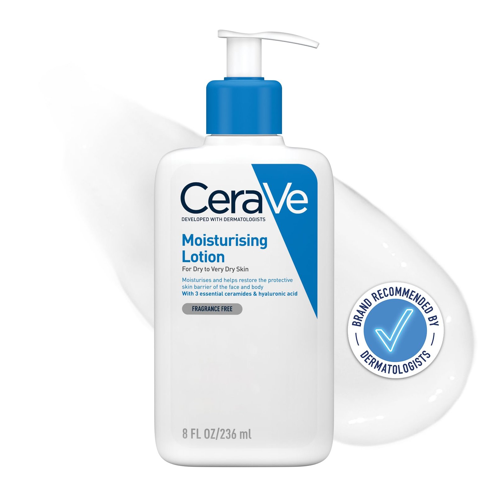 CeraVe Moisturising Lotion 236ml / 8oz - Hydrating Body & Face Lotion for Dry to Very Dry Skin with Ceramides & Hyaluronic Acid